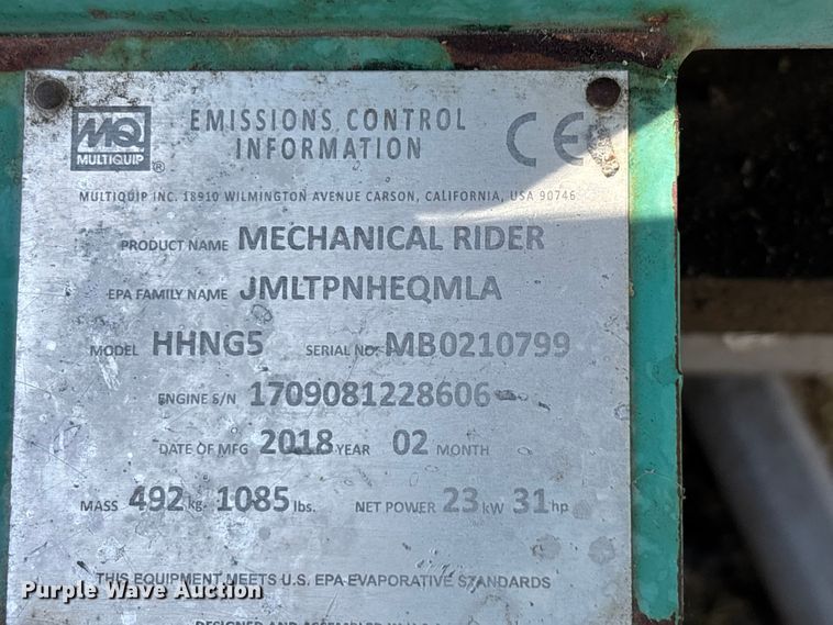 image for item ER7636 (3) Muliquip HHNG5 power trowels
