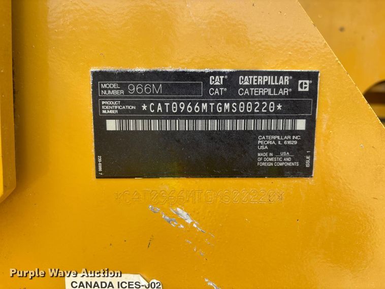image for item ER7647 2019 Caterpillar 966M wheel loader