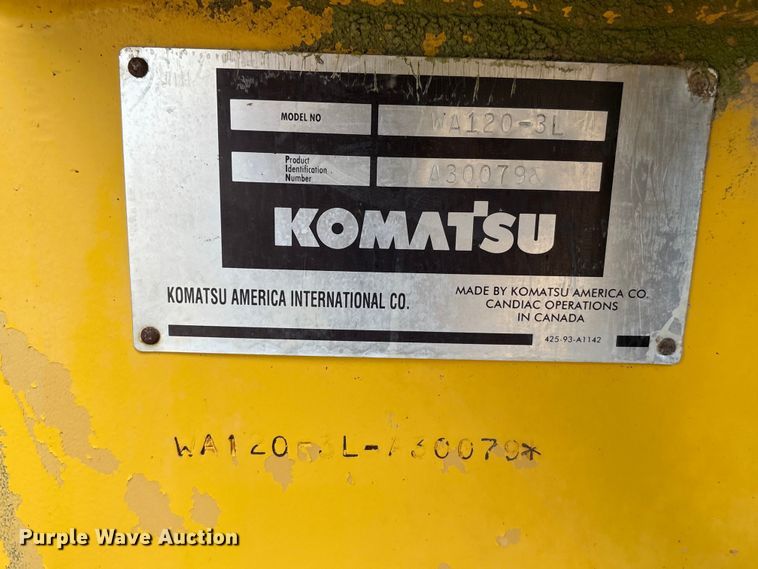 image for item EU0640 1998 Komatsu WA120-3L wheel loader