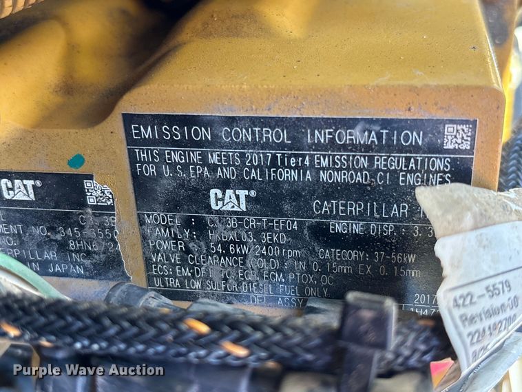 image for item EU0680 2018 Caterpillar 259D tracked skid steer loader