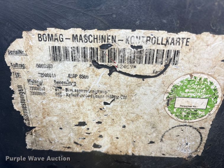 image for item EU5665 Bomag BMP8500 trench compactor