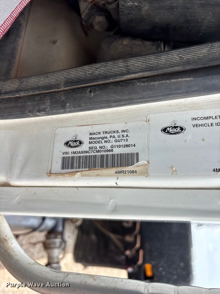 image for item EW0014 2012 Mack Granite tank truck