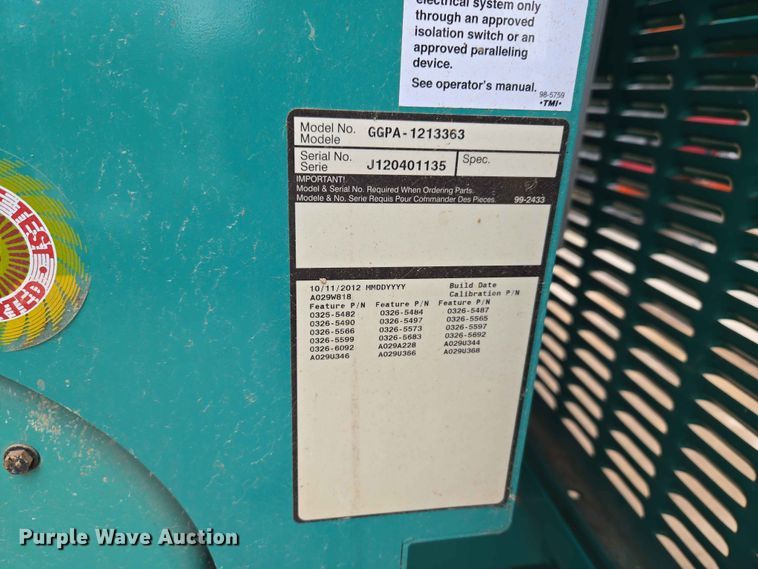 image for item EW0211 Cummins Power Generation GGPA-1213363 generator