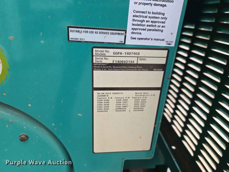 image for item EW0212 Cummins Power Generation GGPA-1407465 generator