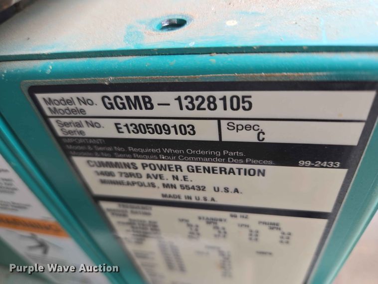 image for item EW0213 Cummins Power Generation GGMB-1328105 generator