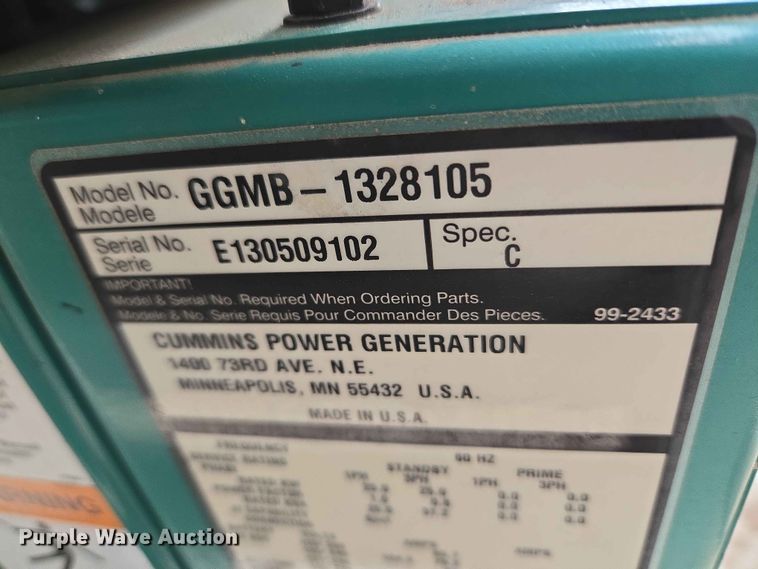 image for item EW0214 Cummins Power Generation GGMB-1328105 generator