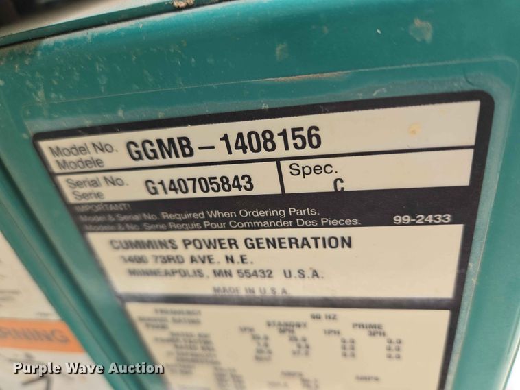 image for item EW0215 Cummins Power Generation GGMB-1408156 