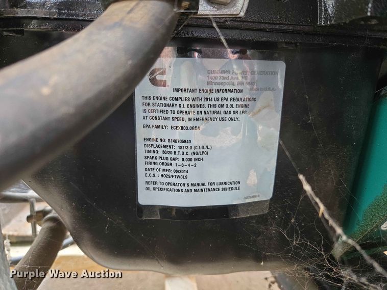 image for item EW0217 Cummins Power Generation GGMB-1408153 generator