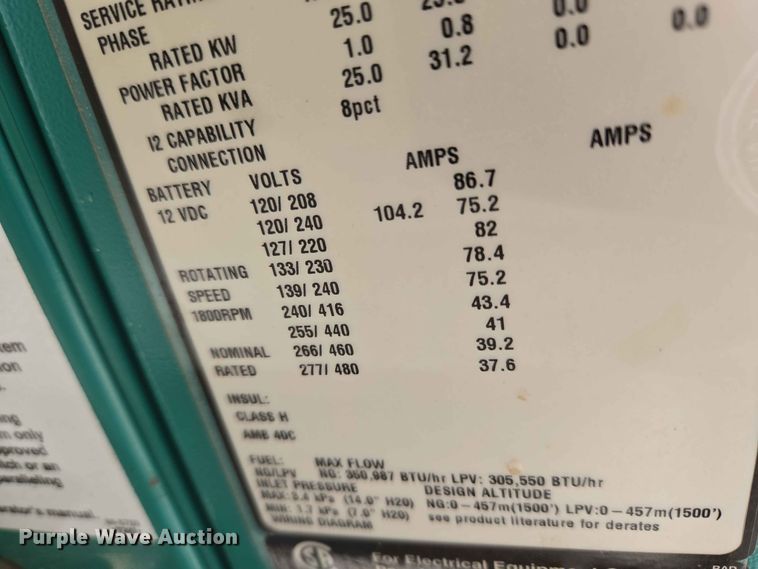 image for item EW0219 Cummins Power Generation GGMB-1405523 generator