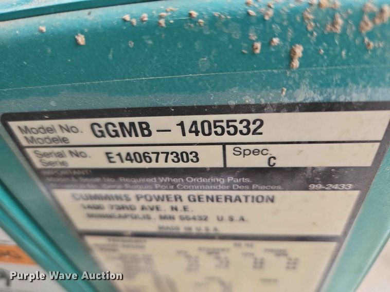 image for item EW0222 Cummins Power Generation GGMB-1405532 generator