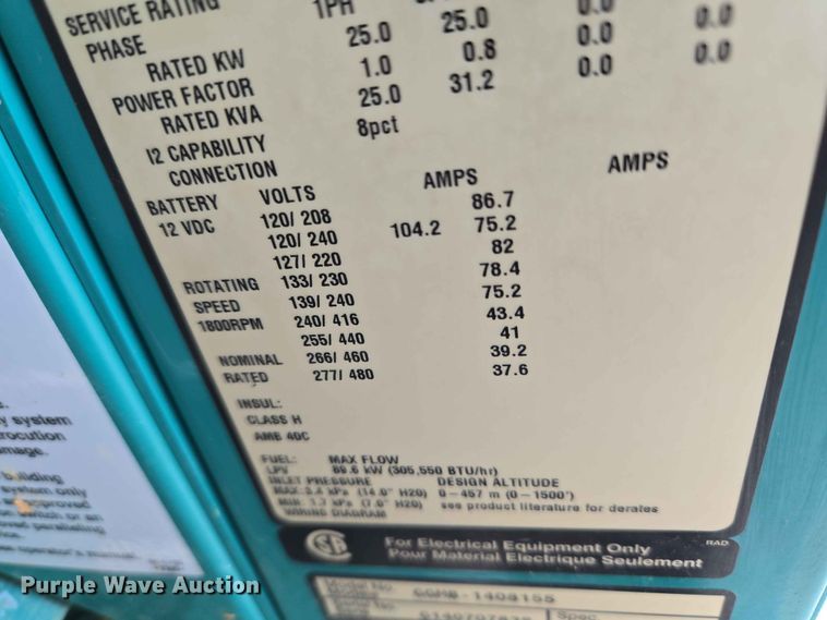 image for item EW0225 Cummins Power Generation GGMB-1408155 generator