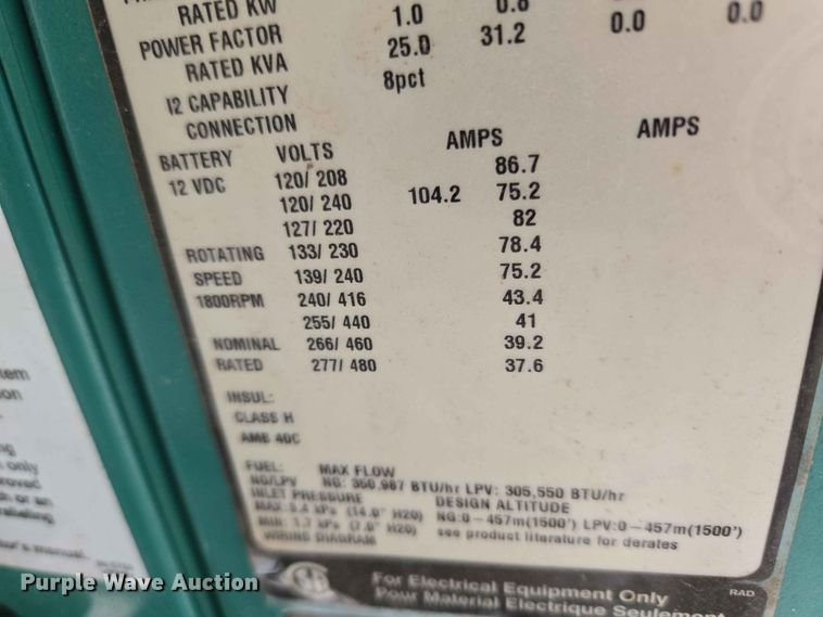 image for item EW0231 Cummins Power Generation GGMB-1405521 generator