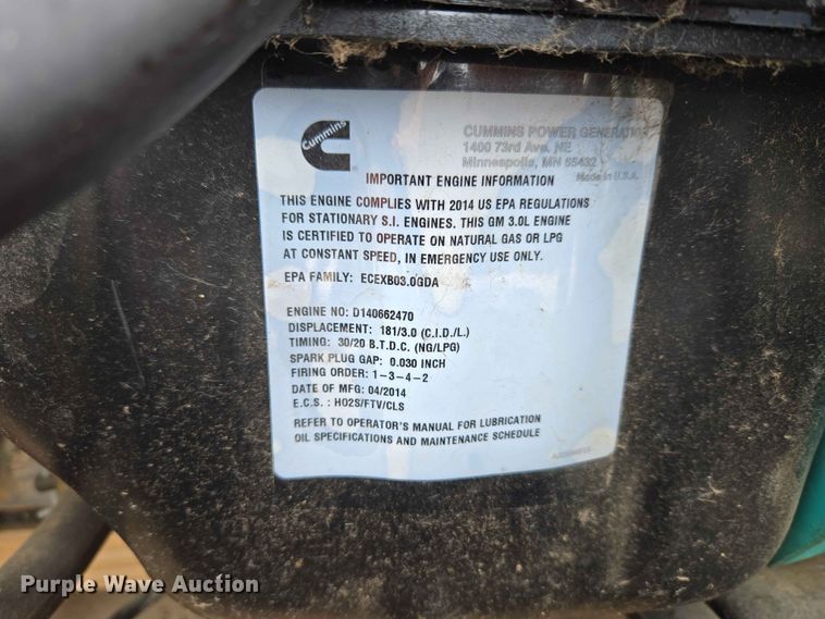 image for item EW0232 Cummins Power Generation GGMB-1403390 generator