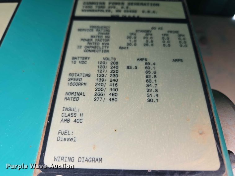 image for item EW0241 Cummins Power Generation DKAE-5873675 generator