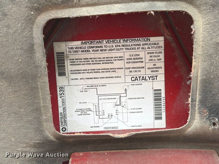 image for item EW2086 1997 Dodge Dakota Ext. Cab pickup truck