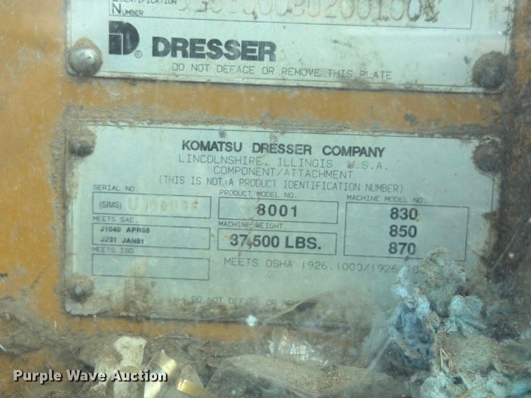 image for item EW2100 1992 Dresser 850 motor grader