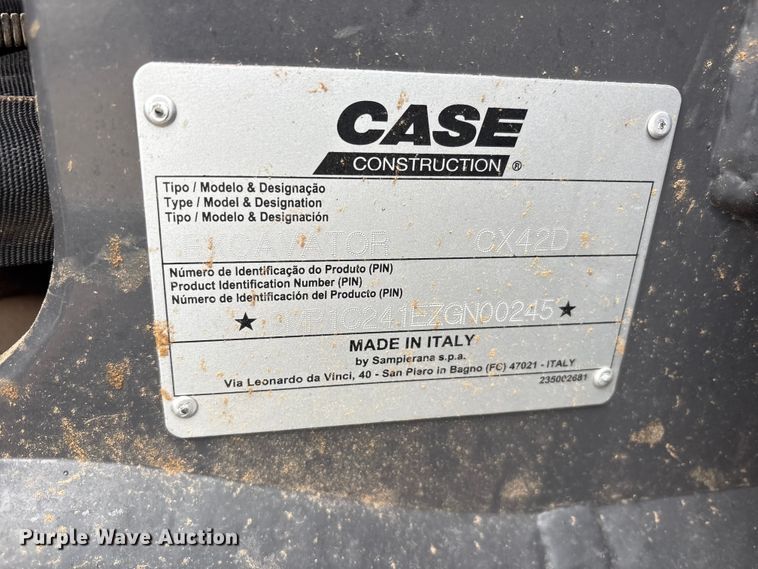 image for item FC2333 2023 Case CX42D mini excavator