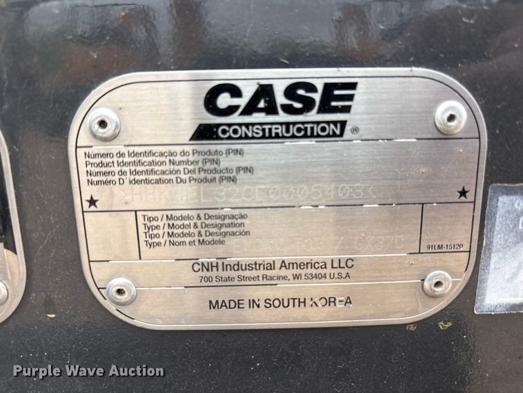 image for item FC2338 2024 Case CX37C mini excavator