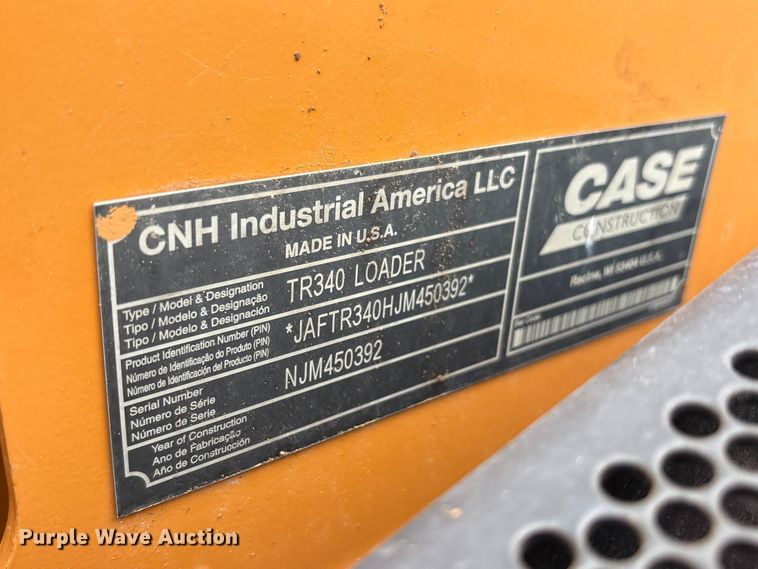image for item FC2340 2018 Case TR340 tracked skid steer loader