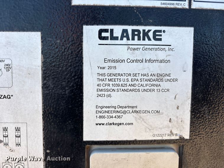 image for item FC2344 2017 Clarke RC115D-MAF generator