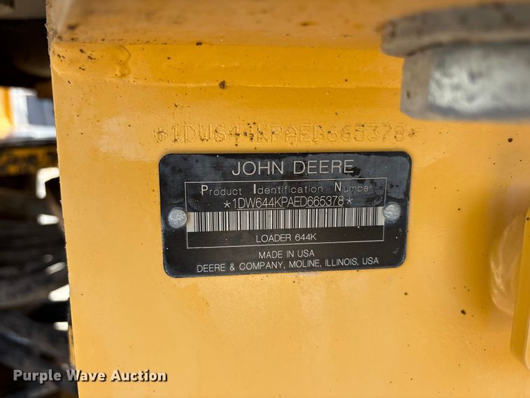 image for item FC2347 2015 John Deere 644K wheel loader