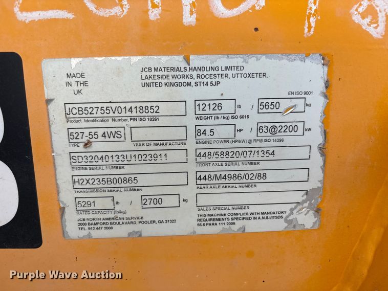 image for item FC2378 2010 JCB Loadall 527-55 4WS telehandler