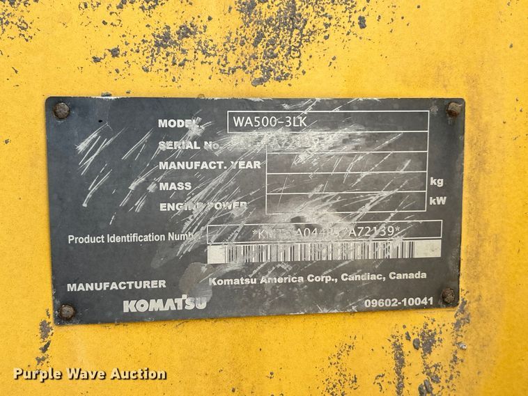 image for item FC2717 2004 Komatsu WA500 wheel loader