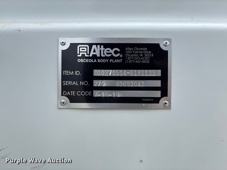 image for item FC5803 2019 Altec utility Bed