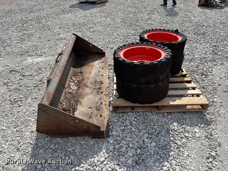 image for item FC5865 Skid steer bucket and tires