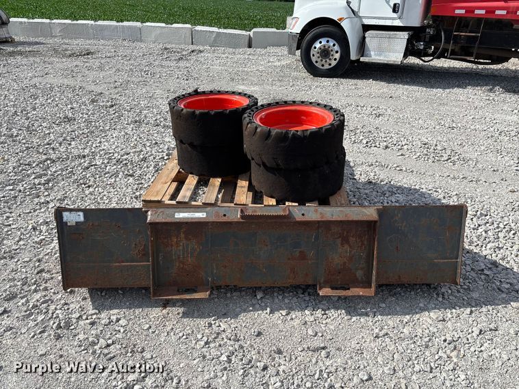 image for item FC5865 Skid steer bucket and tires
