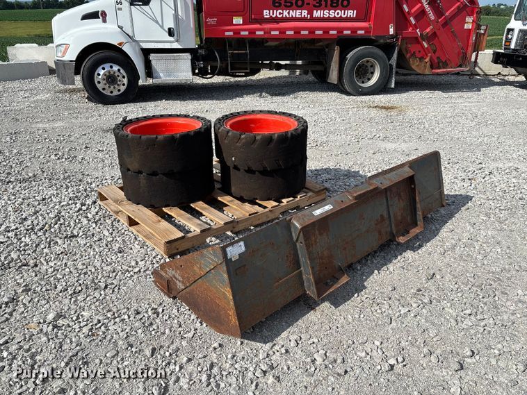 image for item FC5865 Skid steer bucket and tires