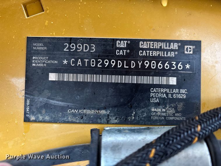 image for item FG0404 2022 Caterpillar 299D3 tracked skid steer loader