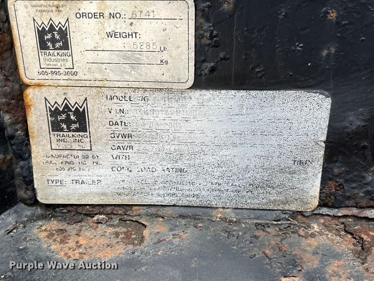 image for item FG0426 2001 Trail King lowboy equipment trailer