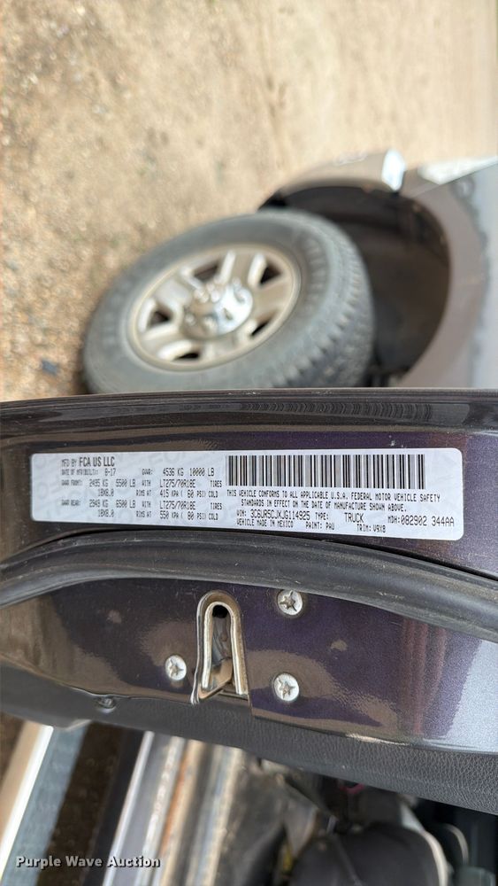 image for item FK0243 2018 RAM 2500 Crew Cab pickup truck