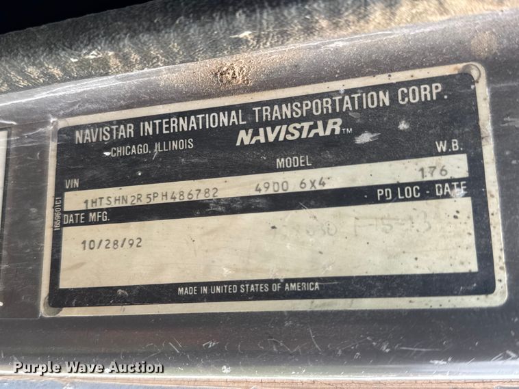 image for item NA9405 1993 International 4900 dump truck