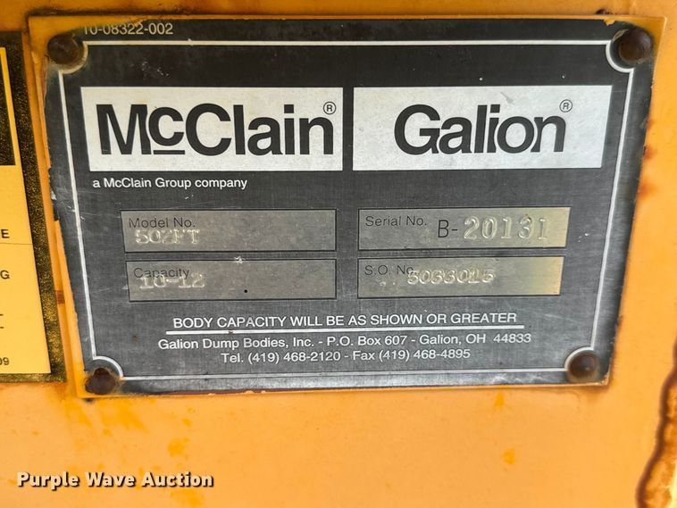 image for item NA9426 McClain Galion 502FT dump bed