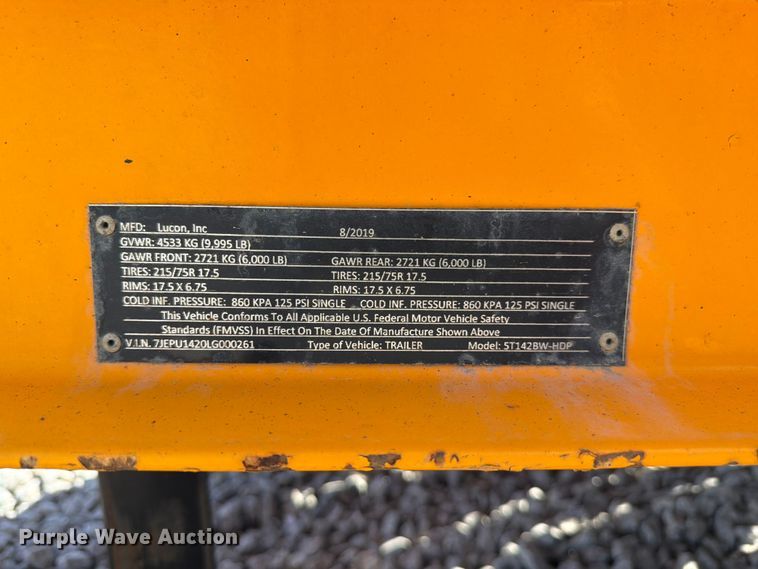 image for item YA3065 2020 Lucon 5T142BW-HDP equipment trailer