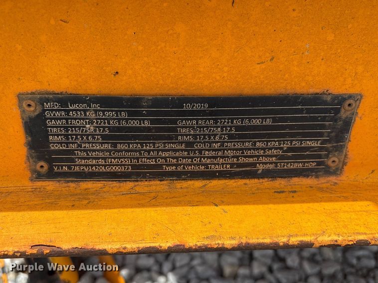 image for item YA3102 2020 Lucon 5T1428W-HDP equipment trailer