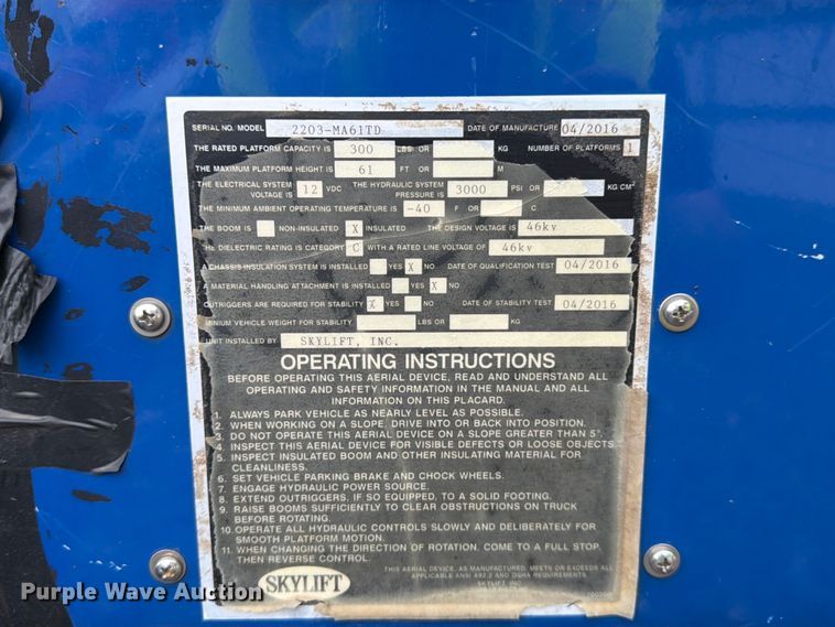 image for item YA3295 2016 SkyLift MA61TD tracked boom lift
