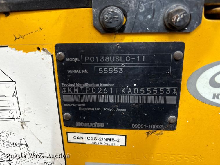 image for item YA3659 2020 Komatsu PC138USLC-11 excavator