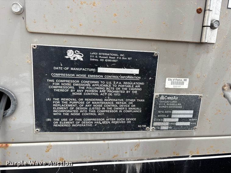 image for item DQ5480 LeROI 125 air compressor