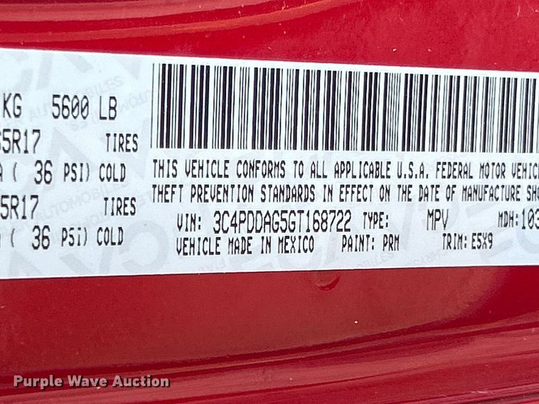 image for item DQ5490 2016 Dodge Journey SUV
