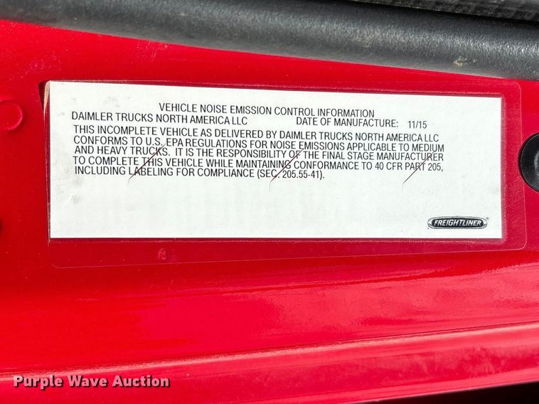 image for item DQ5491 2016 Freightliner 108SD dump truck