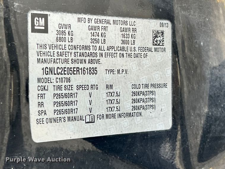 image for item DQ5493 2014 Chevrolet Tahoe Police SUV