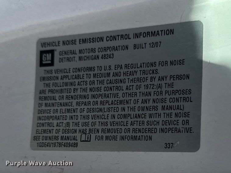 image for item DV2038 2008 GMC C4500 ambulance