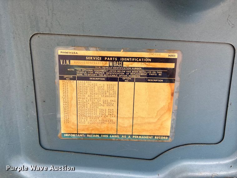 image for item DV4414 1983 Chevrolet G10 sewer camera van