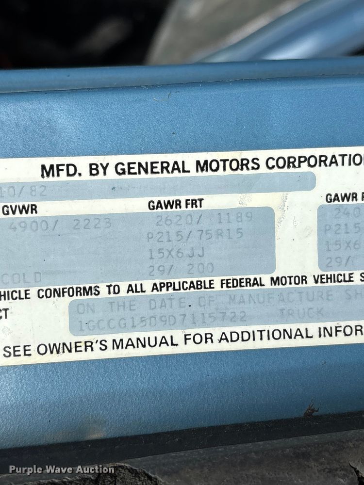 image for item DV4414 1983 Chevrolet G10 sewer camera van
