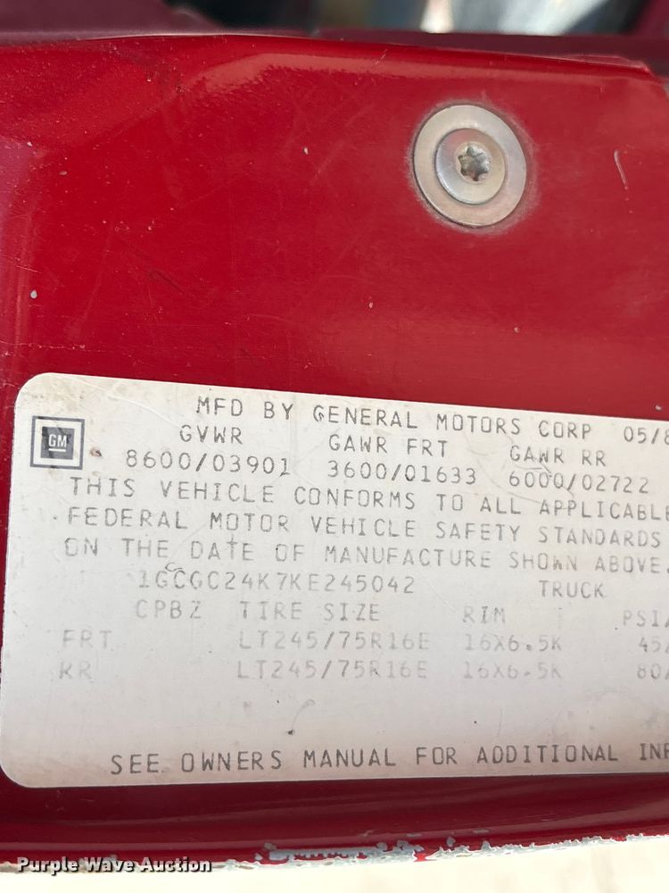 image for item DV4417 1989 Chevrolet C2500 utility bed pickup truck