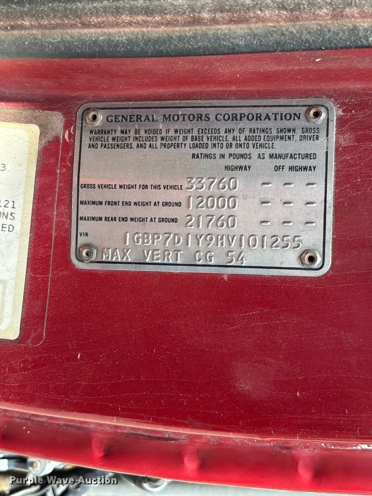 image for item DV4421 1987 Chevrolet C7 dump truck