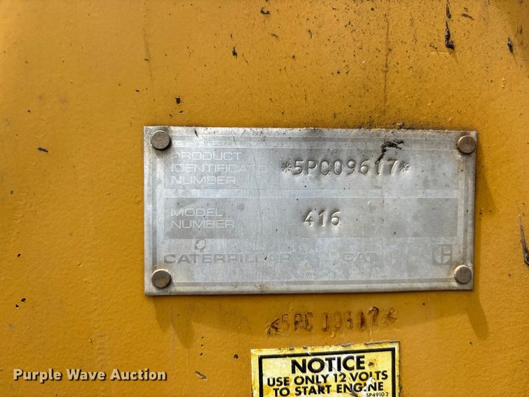 image for item DV4427 1989 Caterpillar 416 backhoe